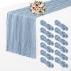 12 Pack Cheesecloth Table Runner 35 x 70 inch Long Boho Cheese Cloth Gauze Table Runners Semi Sheer Table Runner for Wedding Decor, Bridal Shower, Birthday Party (Dusty Blue) view 1