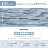 12 Pack Cheesecloth Table Runner 35 x 70 inch Long Boho Cheese Cloth Gauze Table Runners Semi Sheer Table Runner for Wedding Decor, Bridal Shower, Birthday Party (Dusty Blue) view 2