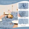 12 Pack Cheesecloth Table Runner 35 x 70 inch Long Boho Cheese Cloth Gauze Table Runners Semi Sheer Table Runner for Wedding Decor, Bridal Shower, Birthday Party (Dusty Blue) view 4