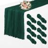 8 Pack Cheesecloth Table Runner 35 x 70 inch Long Boho Cheese Cloth Gauze Table Runners Semi Sheer 6FT Table Runner for Wedding Decor, Bridal Shower, Birthday Party, Table Decor (Emerald Green) view 1