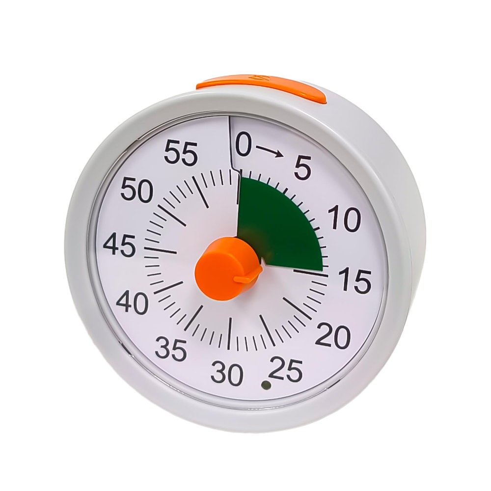 Haiphisi Visual Timer for Kids with Autism,60-Minute Visual Countdown Toddler Timer for Classroom Office Kitchen with Stop Button Design,Kid Timer Time Management ToolsGrey+Orange