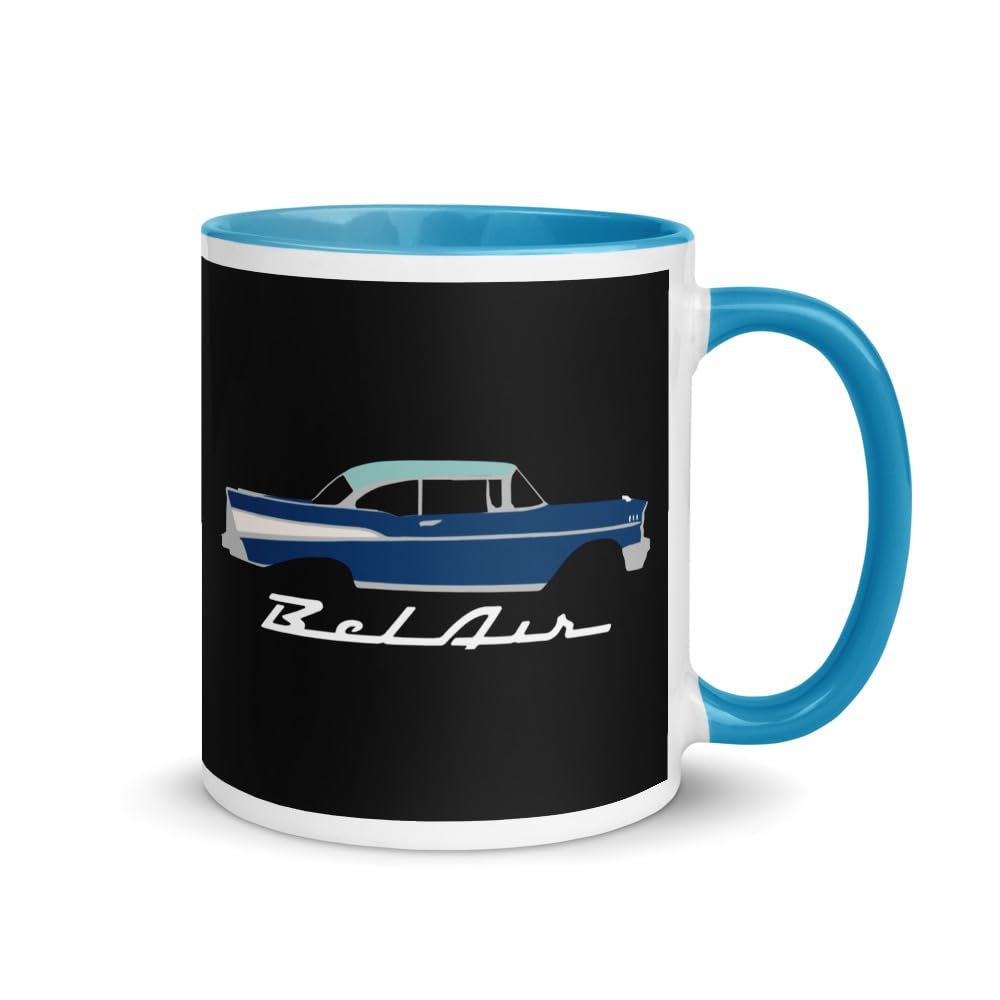 1957 Bel Air Harbor Larkspur Blue Hardtop Antique 57 Chevy Classic Car Mug with Color Inside