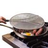 3 Sizes Anti Oil Splatter Guard, Stainless Steel Fry Pan Splatter Screen with Soft Grip Handle, Heavy Duty Grease Splatter Guard,for Grease Oil Guard, Safe Cooking Lid (Size : 25cm/9.8in) view 1