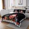 3 Piece Christmas Gnomes Quilt Bedding Set Women Aldult Lightweight Bedding Xmas Theme Bedspread Set Santa Claus Snowflake Bedspread Coverlet Soft Microfiber Home Quilt Set for King Bed All Season view 2
