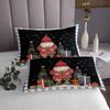 3 Piece Christmas Gnomes Quilt Bedding Set Women Aldult Lightweight Bedding Xmas Theme Bedspread Set Santa Claus Snowflake Bedspread Coverlet Soft Microfiber Home Quilt Set for King Bed All Season view 3