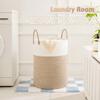 Artfeel Laundry Basket,Woven Cotton Rope Laundry Hamper,100L for Decorative Storage of Dirty Clothes,Toys and Blankets in Bathroom,Baby Room and Living Room view 2