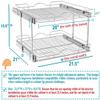 OCG 2 Tier Pull Out Cabinet Organizer (21.5" W x 21" D), Pull Out Drawers for Kitchen Cabinets, Pull Out Shelves for Base Cabinet Organization in Kitchen Bathroom Pantry, Chrome Finish view 2