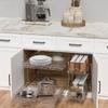 OCG 2 Tier Pull Out Cabinet Organizer (21.5" W x 21" D), Pull Out Drawers for Kitchen Cabinets, Pull Out Shelves for Base Cabinet Organization in Kitchen Bathroom Pantry, Chrome Finish view 3