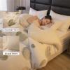 ZTGL Double Sided Lamb Fleece Quilt, Thickened Milk Velvet Blanket, Super Warm Fluffy Milk Velvet Quiltkern, Autumn and Winter Super Warm Comforter Core,Flower g,200x230cm(3.0kg) view 2