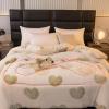 ZTGL Double Sided Lamb Fleece Quilt, Thickened Milk Velvet Blanket, Super Warm Fluffy Milk Velvet Quiltkern, Autumn and Winter Super Warm Comforter Core,Flower g,200x230cm(3.0kg) view 4