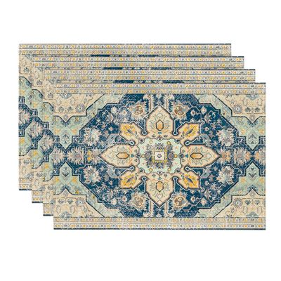 Artoid Mode Boho Bohemia Style Sliver Placemats Set of 4, 12x18 Inch Country Rustic Farmhouse Magical Fall Table Mats for Party Kitchen Dining Decoration