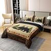Bear 100% Cotton Duvet Cover Full Rustic Farmhouse Bear Wildlife Comforter Cover Wild Bear Bedding Set Country Cabin Lodge Decor Quilt Cover Nature Woodland Bear Paw Print Bed Cover Brown Green 3Pcs view 3