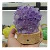 GEBSKI Natural Amethyst Quartz Crystal Gemstone Table Lamp MeditationCrystal Cluster Specimen Home Decor Night Light Gift (Color : Aventurine Quartz) view 1