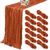 12 Pack Cheesecloth Table Runner 20 x 120 inch Cheese Cloth Table Runner Bulk,Romantic Boho Sheer Gauze Fabric Table Runners for Wedding Reception,Party,Bridal Shower Table Decor(Terracotta) view 1