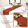 12 Pack Cheesecloth Table Runner 20 x 120 inch Cheese Cloth Table Runner Bulk,Romantic Boho Sheer Gauze Fabric Table Runners for Wedding Reception,Party,Bridal Shower Table Decor(Terracotta) view 4