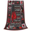Boxing Blanket Boxing Throw Blanket Soft Fleece Flannel Bedding Sports Gifts for Men Boys Lovers Adults Fighting Competition Pugilism Stuff Plush for Couch Sofa Bed Room Decor 40"X50" view 3