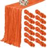 12 Pack Cheesecloth Table Runner 20 x 120 inch Cheese Cloth Table Runner Bulk,Romantic Boho Sheer Gauze Fabric Table Runners for Wedding Reception,Party,Bridal Shower Table Decor(Orange) view 1
