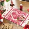 Artoid Mode Pink Buffalo Plaid Love Hearts Valentine Placemats Set of 4, 12x18 Inch Anniversary Table Mats for Party Kitchen Dining Decoration view 2