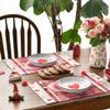 Artoid Mode Pink Buffalo Plaid Love Hearts Valentine Placemats Set of 4, 12x18 Inch Anniversary Table Mats for Party Kitchen Dining Decoration view 3