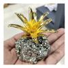 AAKOMA Natural Raw Pyrite Cluster Crystal Pineapple Crystal Cluster Stones Specimen Home Decoration Crafts Decoration Ornament Crafts view 4