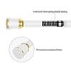 Shower Curtain Rod With 10 Curtain Ring,45-75 Inch Adjustable Shower Rod Tension,Spring Curtain Tension Rod,Premium Stainless Steel,Anti-Slip,No Drilling,for Bathroom ( Color : White , Size : 45-75inc view 3