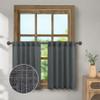 30 Inch Length Curtains Tiers for Bathroom Window Back Tab Pocket Cafe Short Semi Sheer Dark Grey Valance Curtain for Bedroom Small Coverings Kitchen Window Curtains Over Sink 30x30 Long Charcoal Grey view 1