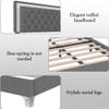 Harper & Bright Designs 3 Pieces Bedroom Sets Queen Size Upholstered Bed with LED Lights and Two Nightstands, Modern Wooden Bedroom Furniture Sets - Velvet Gray view 2