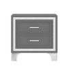 Harper & Bright Designs 3 Pieces Bedroom Sets Queen Size Upholstered Bed with LED Lights and Two Nightstands, Modern Wooden Bedroom Furniture Sets - Velvet Gray view 3