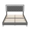 Harper & Bright Designs 3 Pieces Bedroom Sets Queen Size Upholstered Bed with LED Lights and Two Nightstands, Modern Wooden Bedroom Furniture Sets - Velvet Gray view 4