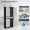 AFAIF Metal Storage Cabinet with Wheels, 73" Tall Garage Rolling Storage Cabinets with Doors and Shelves, Lockable Tool Caninet Steel Locking Cabnets for Home Office, Garage, Pantry view 2