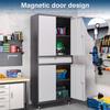 AFAIF Metal Storage Cabinet with Wheels, 73" Tall Garage Rolling Storage Cabinets with Doors and Shelves, Lockable Tool Caninet Steel Locking Cabnets for Home Office, Garage, Pantry view 3