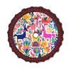 36" Christmas Tree Skirt with Plaid lace Christmas Tree Decorations Mexican Otomi Animals Waterproof Xmas Tree Mat for Holiday Rustic Farmhouse Decorations view 2