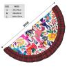 36" Christmas Tree Skirt with Plaid lace Christmas Tree Decorations Mexican Otomi Animals Waterproof Xmas Tree Mat for Holiday Rustic Farmhouse Decorations view 4