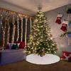 DUOBAO Iridescent White Tree Skirt 48 inch Sequin Sparkly Xmas Skirts 4FT for Halloween Christmas Holiday Home Trees Decoration view 4