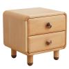 DELURA Vintage Wood Nightstand with 2 Drawers, Side Cabinet with Solid Wood Legs, Large Capacity Layered Storage, Suitable for Bedroom and Living Room view 1