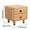 DELURA Vintage Wood Nightstand with 2 Drawers, Side Cabinet with Solid Wood Legs, Large Capacity Layered Storage, Suitable for Bedroom and Living Room view 3