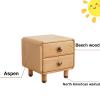 DELURA Vintage Wood Nightstand with 2 Drawers, Side Cabinet with Solid Wood Legs, Large Capacity Layered Storage, Suitable for Bedroom and Living Room view 4