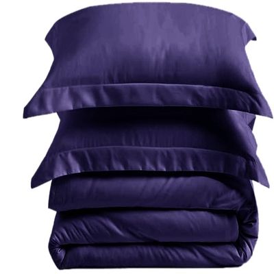 Bed-Bucket Duvet Cover King Zipper Closure Cotton 1000 Thread Count 1 Piece Duvet Cover Set, 100% Long Staple Egyptian Cotton Quilt - (King/California King, Navy Blue )