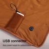100x140cm USB Shawl Warming Blanket, Crystal Velvet Electric Heating Overblanket with Zipper and Buttons, 3-Speed Temprature Control, Automatic Timing, Machine Washable, Easy to Store(Color:Brown) view 3