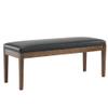 LZAREAL Upholstered Entryway Bench Modern Shoe Benches for Hallway Porch Bedroom Bench for End of Bed Dining Bench for Dining Table Dining Room Kitchen Window with Wood Legs, PU Leather, Black view 1