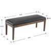 LZAREAL Upholstered Entryway Bench Modern Shoe Benches for Hallway Porch Bedroom Bench for End of Bed Dining Bench for Dining Table Dining Room Kitchen Window with Wood Legs, PU Leather, Black view 3