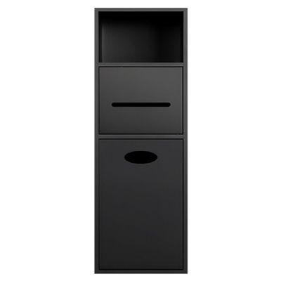 LXBAMKEA Stainless Steel Shower Niche, Wet Room Alcove Recessed, Toilet Paper Trash Can Shampoo Toiletries Embedded Bathroom Shelves, Waterproof Storage, Home Improvement (Color : Matte Black, Size