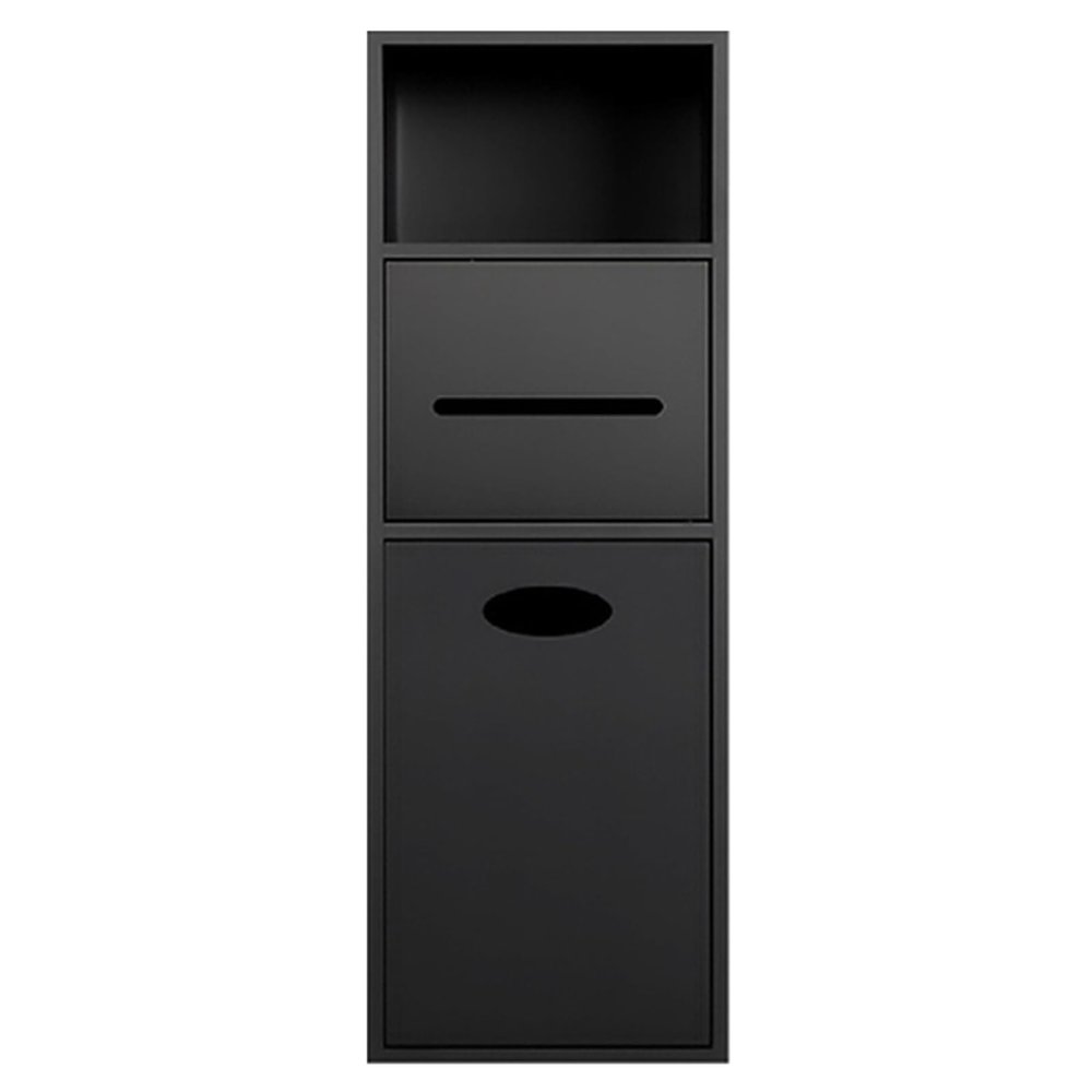 LXBAMKEA Stainless Steel Shower Niche, Wet Room Alcove Recessed, Toilet Paper Trash Can Shampoo Toiletries Embedded Bathroom Shelves, Waterproof Storage, Home Improvement (Color : Matte Black, Size