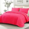 Whale Flotilla Ultra Soft Queen Quilt Bedding Set, Lightweight Microfiber Hot Pink Quilts Bedspreads Full Size, 3 Piece Ultrasonic Geometric Coverlet Bed Cover for All Seasons view 1