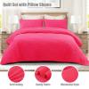 Whale Flotilla Ultra Soft Queen Quilt Bedding Set, Lightweight Microfiber Hot Pink Quilts Bedspreads Full Size, 3 Piece Ultrasonic Geometric Coverlet Bed Cover for All Seasons view 2