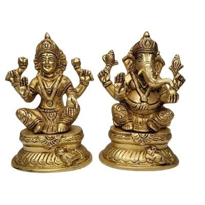 Crafting with Love a Beautiful Brass Lakshmi Ganesh Idol/Statue/showpiece/Home dcor for Diwali Pooja