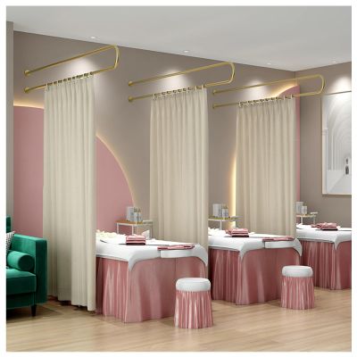 1 Pack Salon Spa Privacy Curtain, Hospitals Condos Beds Partition Wall - Sturdy Metal Track & 2m Tall Drape, 1 Panel Room Divider Screen for Outdoor Patio Indoor Bedroom, 200 230 cm ( Color : Gold Pol