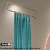 1 Pack Salon Spa Privacy Curtain, Hospitals Condos Beds Partition Wall - Sturdy Metal Track & 2m Tall Drape, 1 Panel Room Divider Screen for Outdoor Patio Indoor Bedroom, 200 230 cm ( Color : Gold Pol view 3
