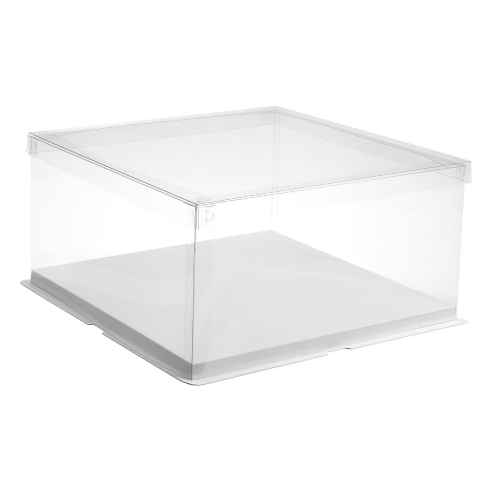 BESTonZON 1pc Transparent Plastic Cake Container Box for Birthday Cakes Dessert Storage Food- Packaging