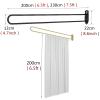 2 Pcs Massage Parlors Bed Privacy Partition Curtain 6.5 7.5 ft Long Rails, Space Area Separator Wall Divider Screen for Hospitals Salon Spa Covered Patio, DIY Changing Room ( Color : Black Pole+blue C view 2